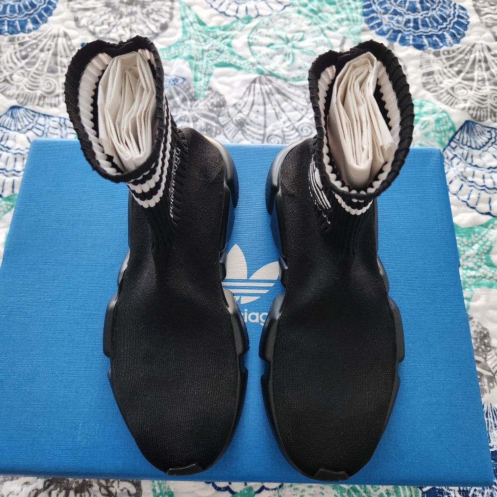 Authentic BALENCIAGA Speed LT Sock Sneakers‎ Adidas Collaboration Black & White - Picture 3 of 8